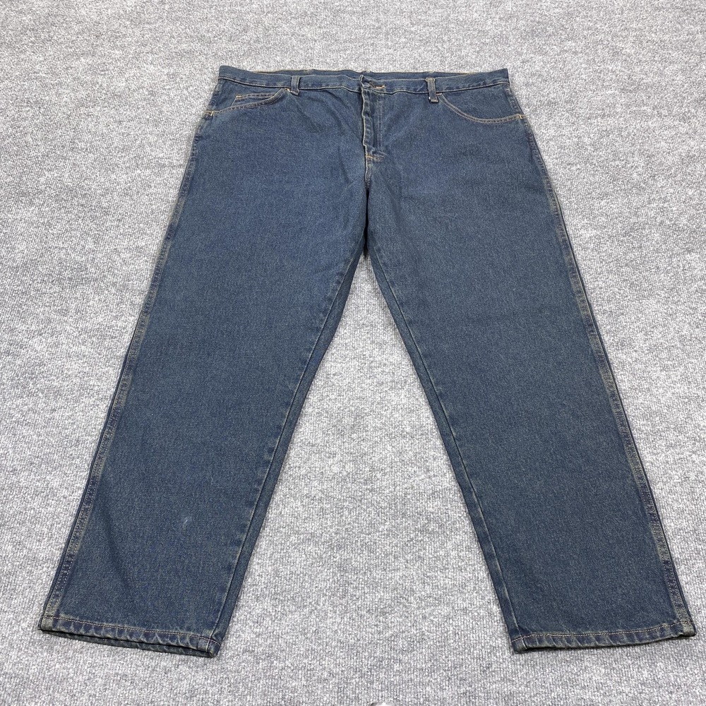 Rustler Jeans Mens 42x29 Blue Relaxed Fit Straight Leg Denim Classic Comfort
